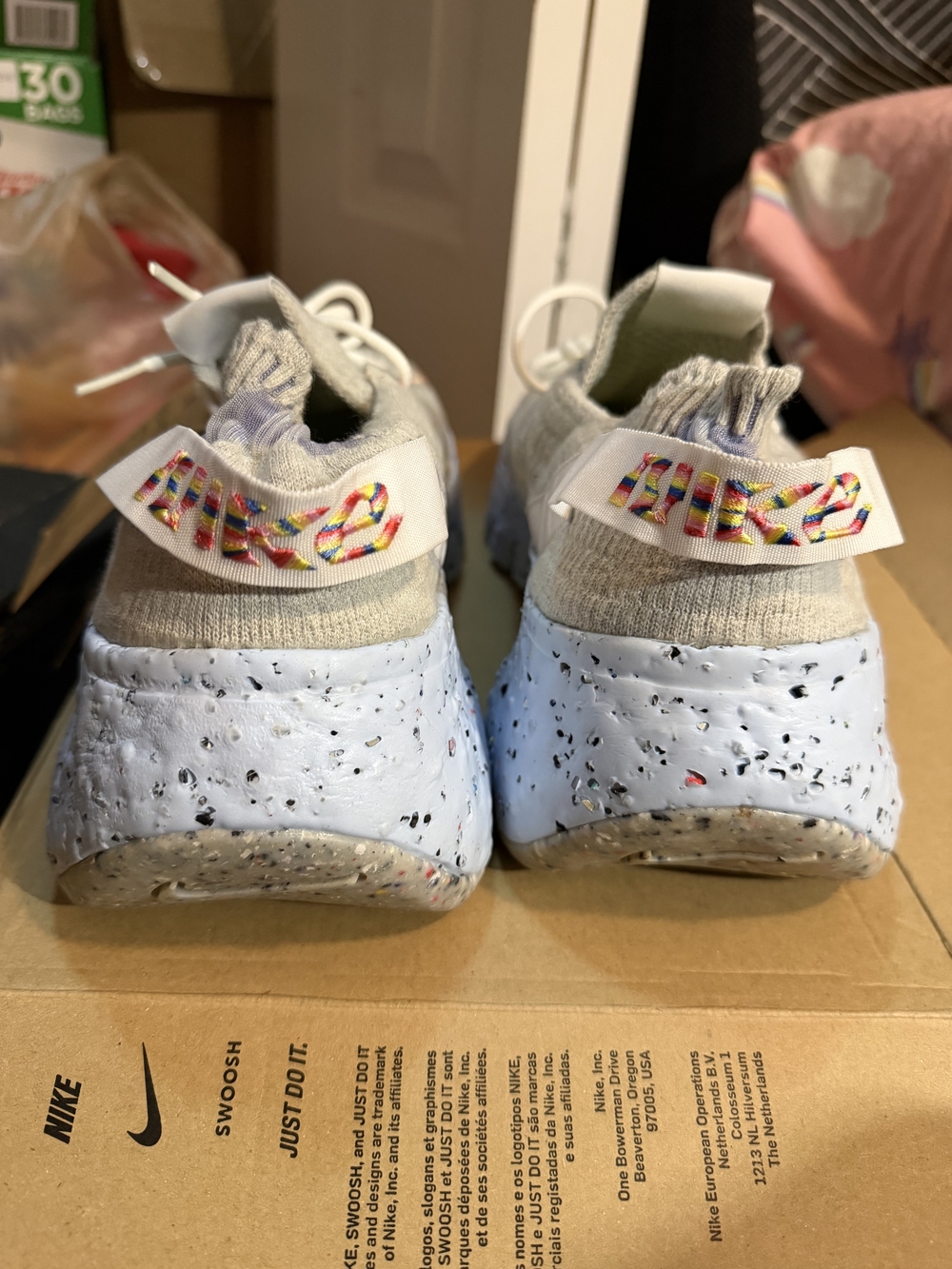 Nike Space Hippie 04 Box Label in Summit White & Multicolor